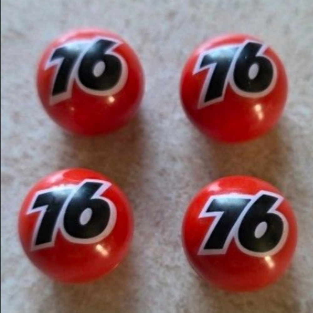 Set Of 4 76 Gas Tire Air Valve Stem Caps